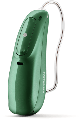 Phonak Audéo Lumity na cor Verde Elétrico
