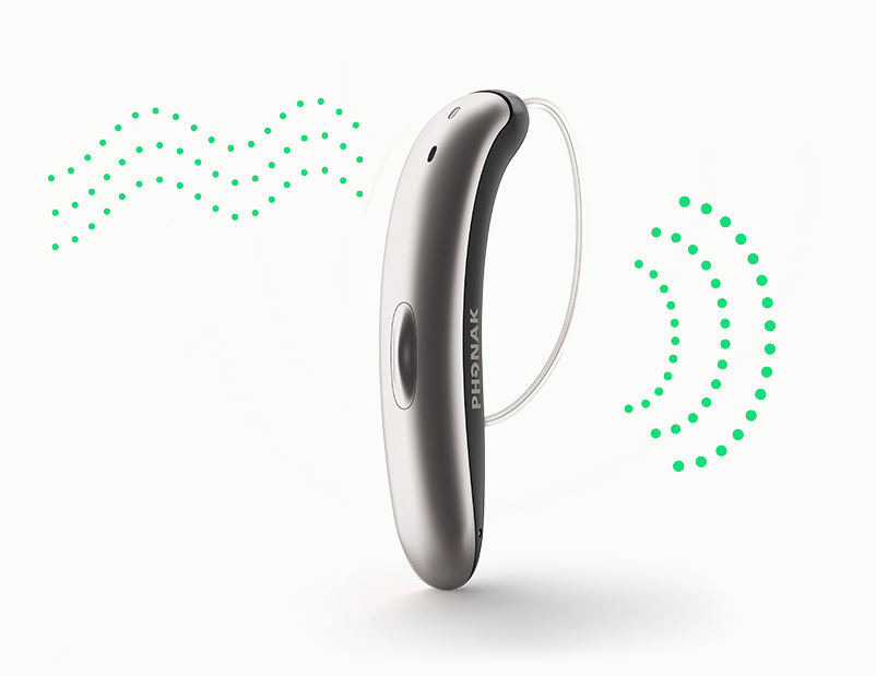 Aparelho auditivo Phonak Slim visto de perfil